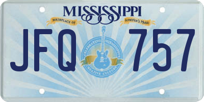 MS license plate JFQ757