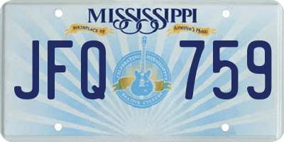 MS license plate JFQ759