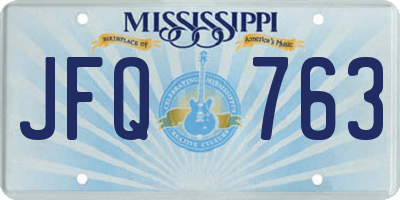 MS license plate JFQ763