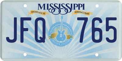 MS license plate JFQ765