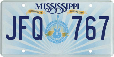 MS license plate JFQ767