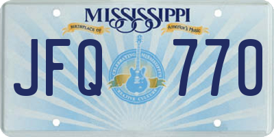 MS license plate JFQ770