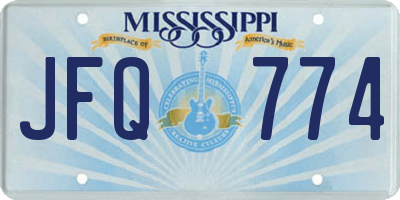 MS license plate JFQ774