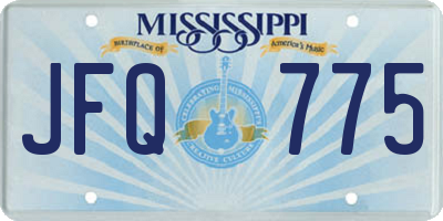MS license plate JFQ775