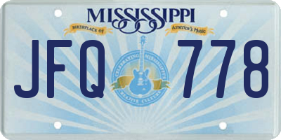 MS license plate JFQ778