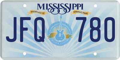 MS license plate JFQ780