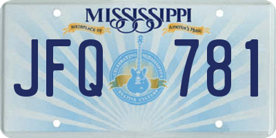 MS license plate JFQ781