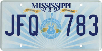 MS license plate JFQ783