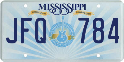 MS license plate JFQ784