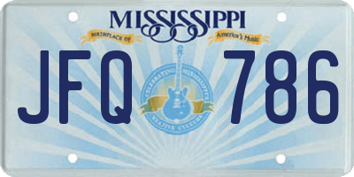 MS license plate JFQ786