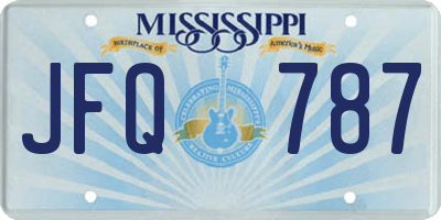 MS license plate JFQ787