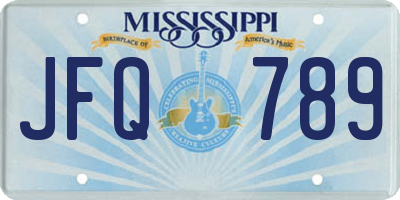 MS license plate JFQ789