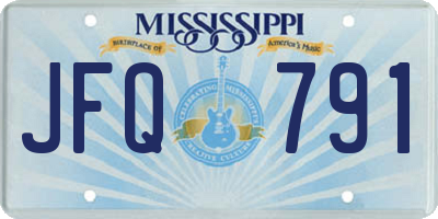MS license plate JFQ791