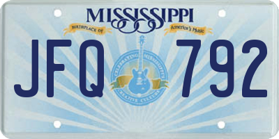MS license plate JFQ792