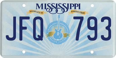MS license plate JFQ793
