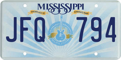 MS license plate JFQ794