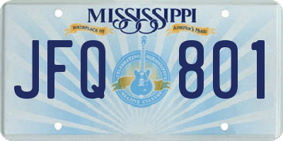 MS license plate JFQ801
