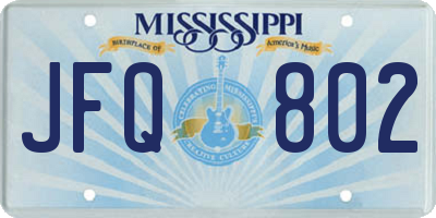 MS license plate JFQ802