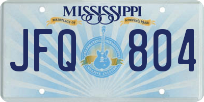 MS license plate JFQ804