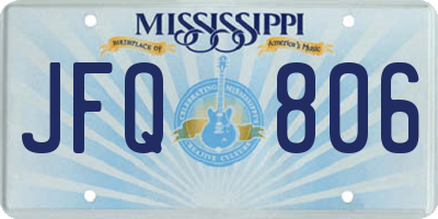 MS license plate JFQ806
