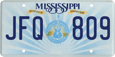 MS license plate JFQ809