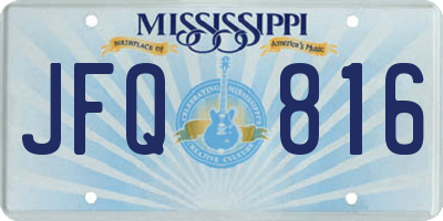 MS license plate JFQ816