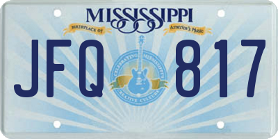 MS license plate JFQ817