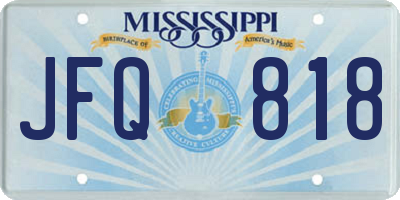 MS license plate JFQ818