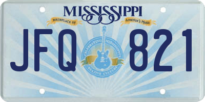 MS license plate JFQ821