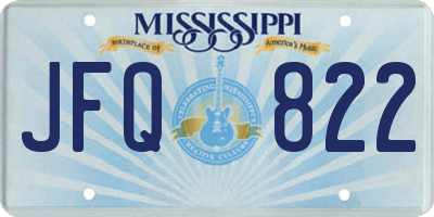 MS license plate JFQ822
