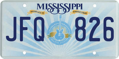 MS license plate JFQ826