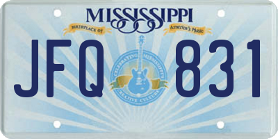 MS license plate JFQ831
