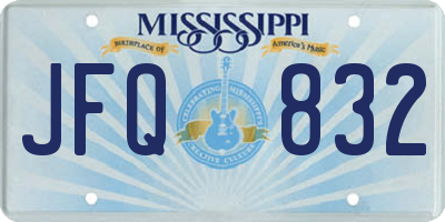 MS license plate JFQ832
