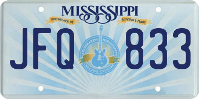MS license plate JFQ833