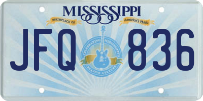 MS license plate JFQ836
