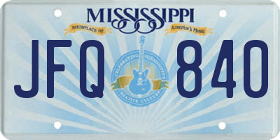 MS license plate JFQ840