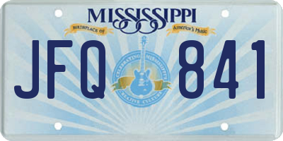 MS license plate JFQ841