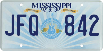 MS license plate JFQ842