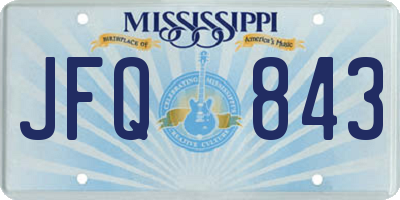 MS license plate JFQ843