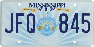 MS license plate JFQ845