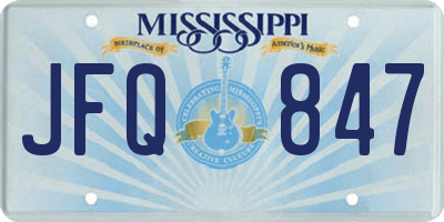 MS license plate JFQ847