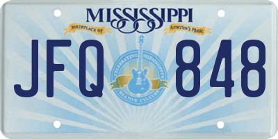 MS license plate JFQ848