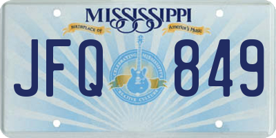 MS license plate JFQ849