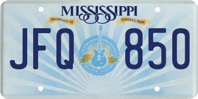 MS license plate JFQ850
