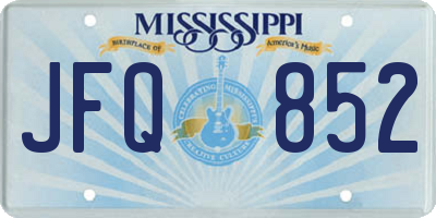 MS license plate JFQ852