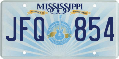 MS license plate JFQ854