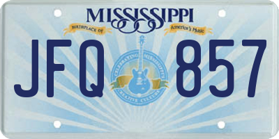 MS license plate JFQ857