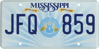 MS license plate JFQ859