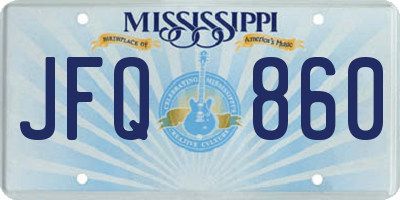 MS license plate JFQ860