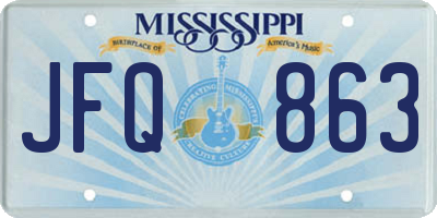 MS license plate JFQ863